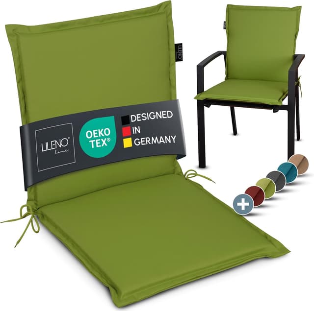 Thumbnail 6 de LILENO HOME Gartenstuhl Auflagen 4er-Set für Niedriglehner (Petrol) – bequeme Sitzauflagen für Gartenstühle und Klappstühle MIA