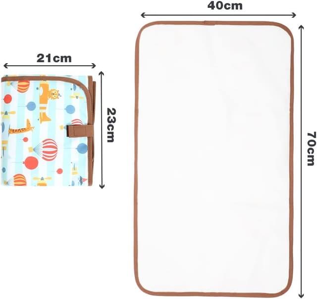 Detalle 2 de Lekebaby Portable Foldable Baby Change Mat (Hot Air Balloon Design) – Travel changing mat, 70cm x 41cm