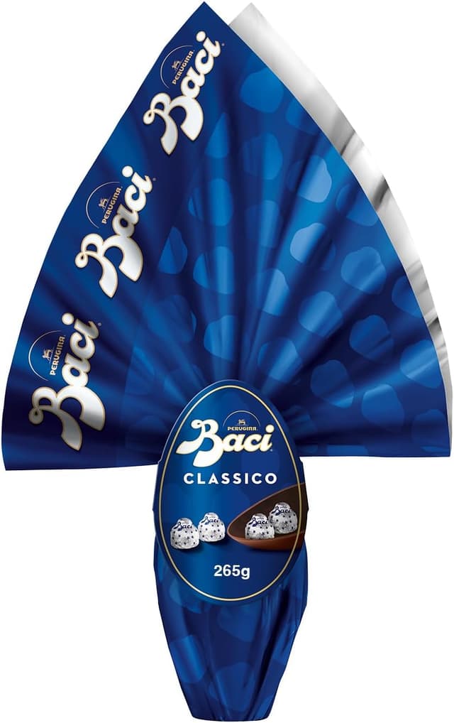 Detalle de Uovo di Pasqua 2026 Classico BACI Perugina fondente con sorpresa e 4 cioccolatini 265 g