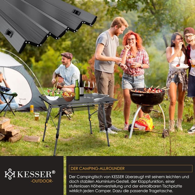 Thumbnail 6 de KESSER Campingtisch faltbar 90x53 cm Holz-Optik