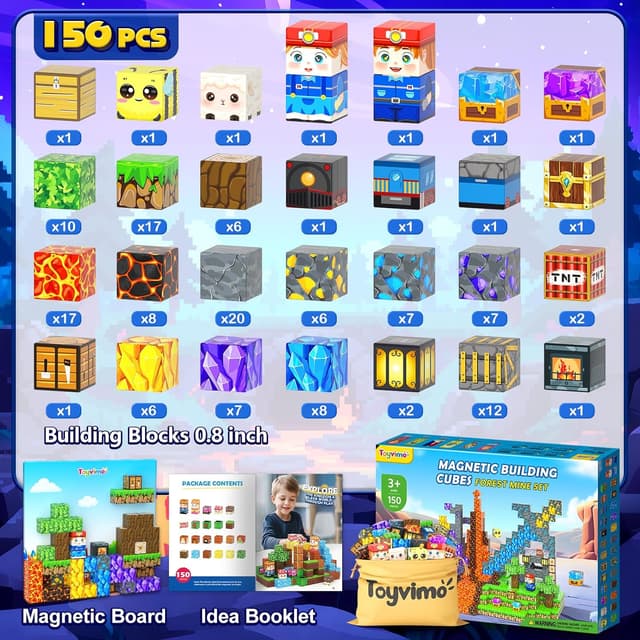 Detalle 1 de 150PCS Magnetic Blocks for Kids