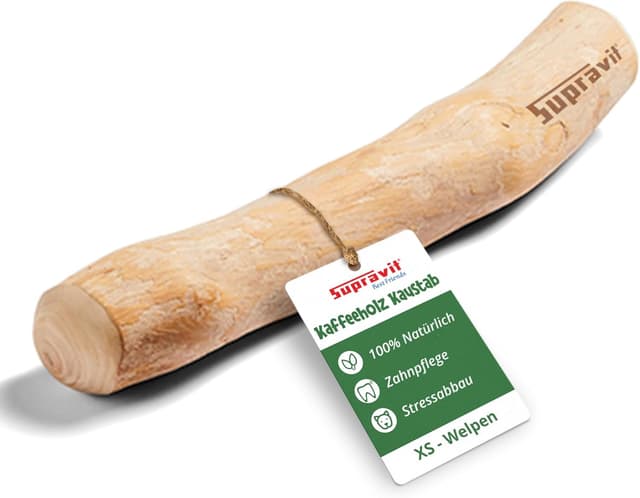 Detalle de Supravit natürlicher Kauknochen aus Kaffeeholz für Welpen XS – Kaustab Kauholz für langanhaltenden Kauspaß