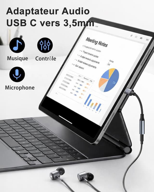 Thumbnail 1 de Adaptateur USB C Jack 3.5mm Lot de 2 0,12 m