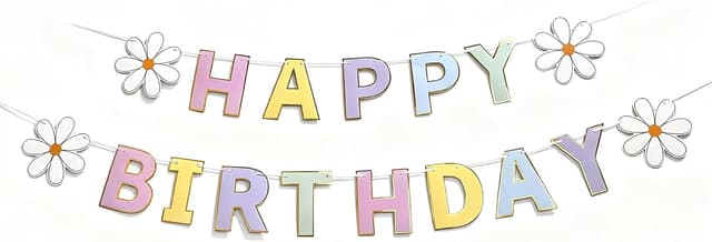 Imagen de Fvumhlaoog Happy Birthday Banner pastel daisy party 🎉 en OfertitasTOP