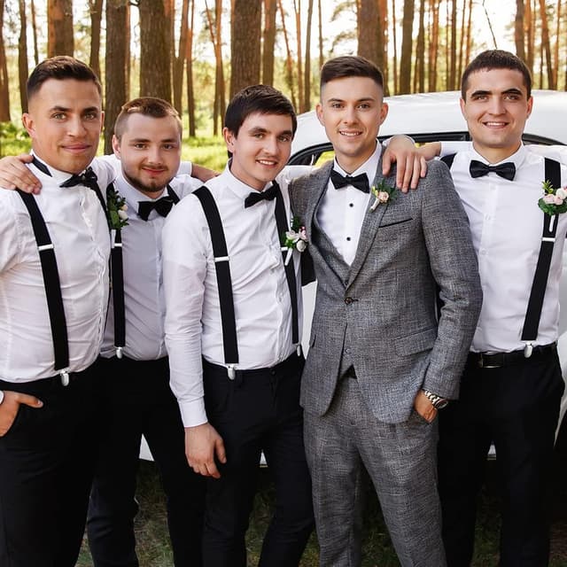 Detalle 2 de Aomig Hosenträger für Herren – breite, verstellbare Träger mit starken Metallclips