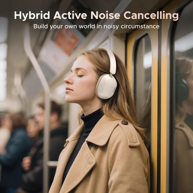 Detalle 2 de UGREEN Wireless Headphones Hybrid ANC 75H Playtime 📧