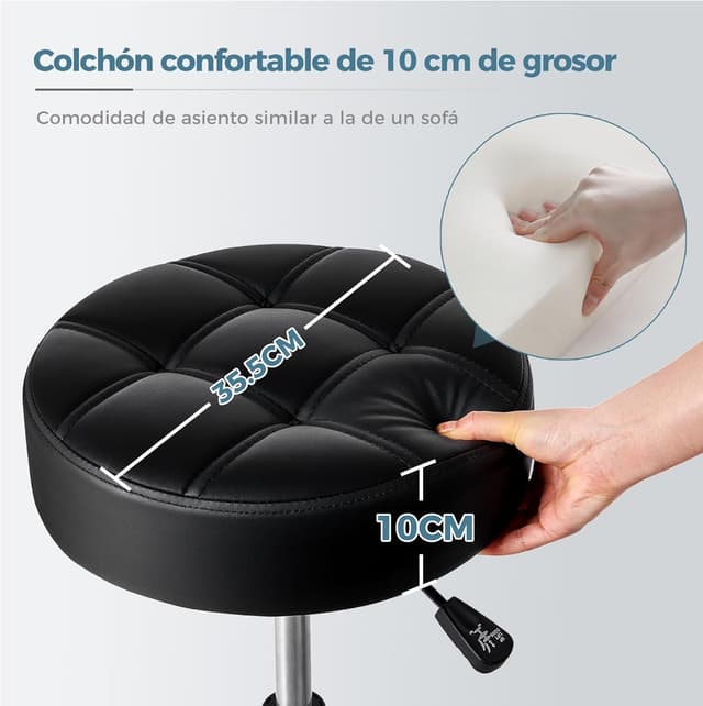 Thumbnail 5 de BEWISHOME Taburete giratorio 51–66 cm