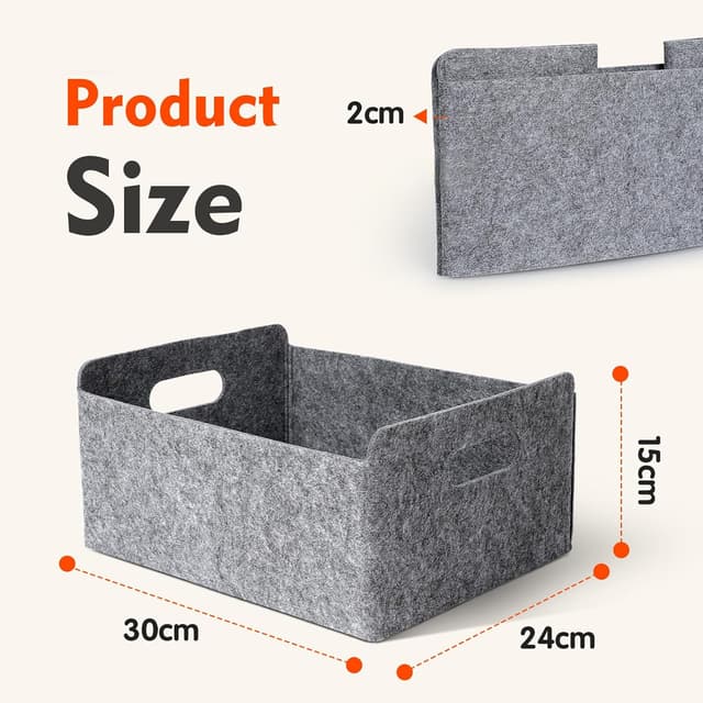 Thumbnail 2 de Cozary Cesta Plegable de Fieltro para Leña y Compras 🛒