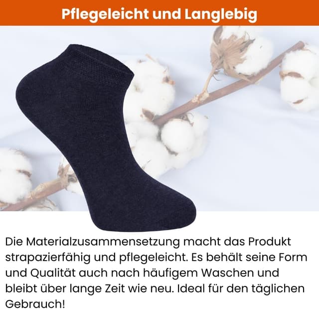 Detalle 2 de dabisocks Sneaker Socken Herren & Damen – 10 Paar Premium Baumwollsocken in Schwarz, Weiß & Grau (35-49)
