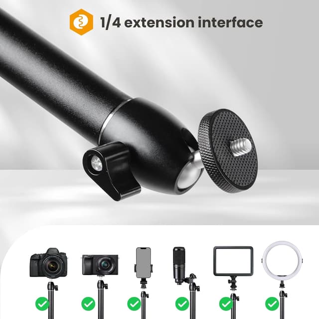 Detalle 2 de TARION TKB01 supporto da scrivania per treppiede con luce ad anello e braccio articolato 360°