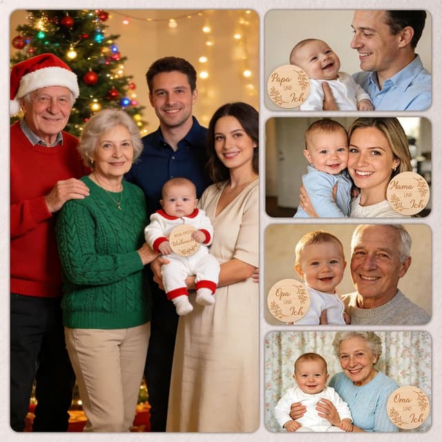 Detalle 2 de 46 Holz-Meilensteinkarten für Babys