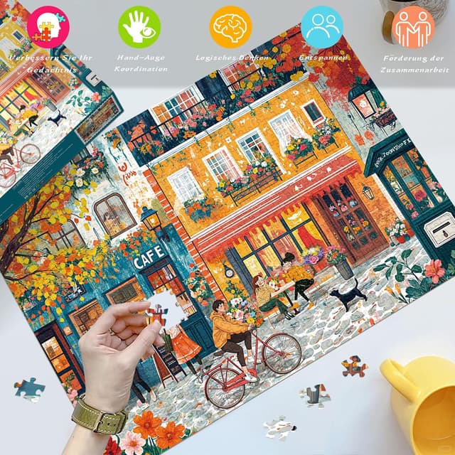 Detalle 2 de HUADADA Puzzle Romantische Straße 1000 Teile 🧩