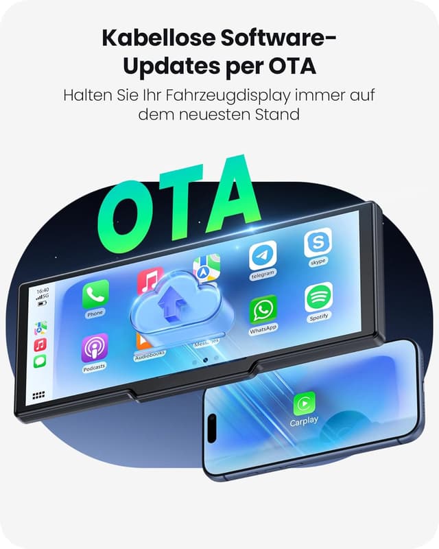 Detalle 2 de Avaett CarPlay Display 9,26 Zoll mit 4K-Dashcam