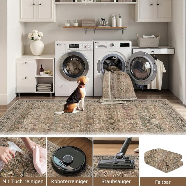 Detalle 1 de HUGEAR Vintage-Waschbarer Teppich 200x300