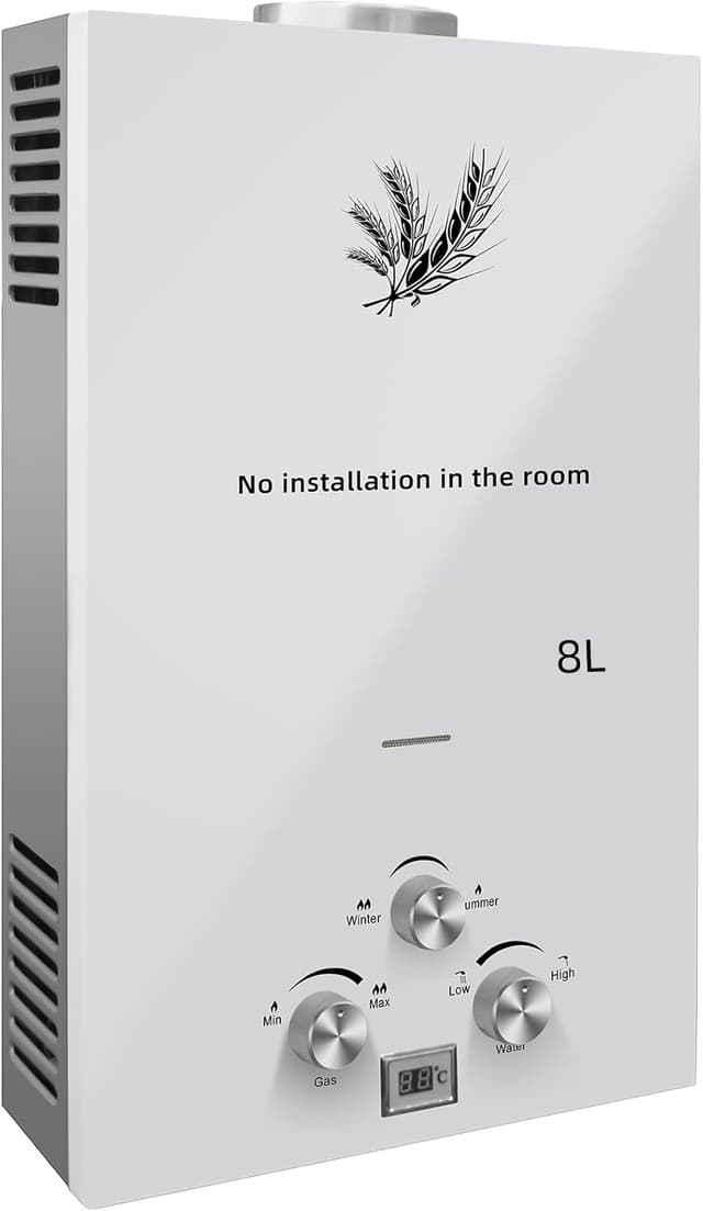 Detalle de PEIXU Calentador de Agua 8L LPG 16KW Portátil