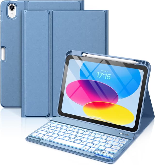 Detalle de Vobafe Keyboard Case for iPad A16 11th Gen, 7‑colour backlit 🔡