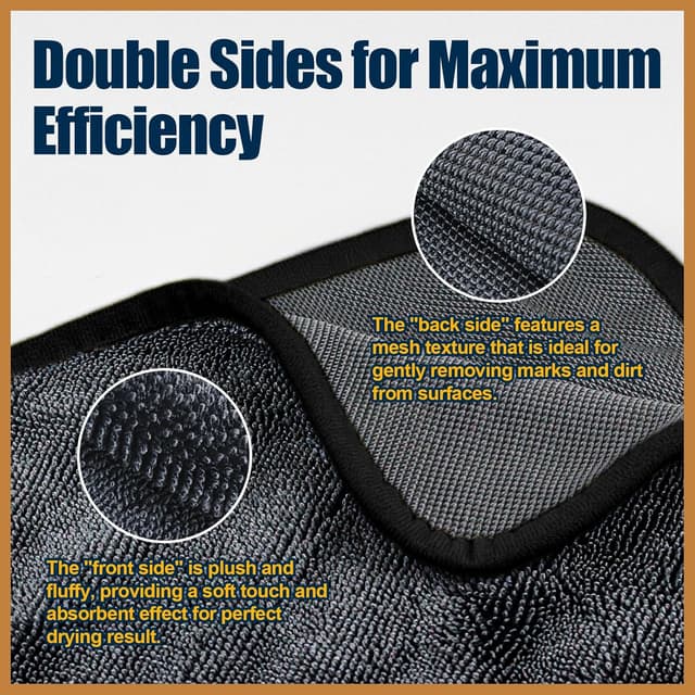 Detalle de Airlab Mikrofaser Trockentuch XXL (90 x 60 cm) – fusselfrei & kratzfrei fürs Autotrocknen und Polieren