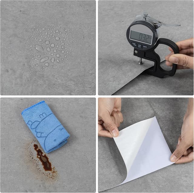 Detalle de Decoroome Rotolo di plastica adesiva grigia 40 x 500 cm effetto cemento opaco