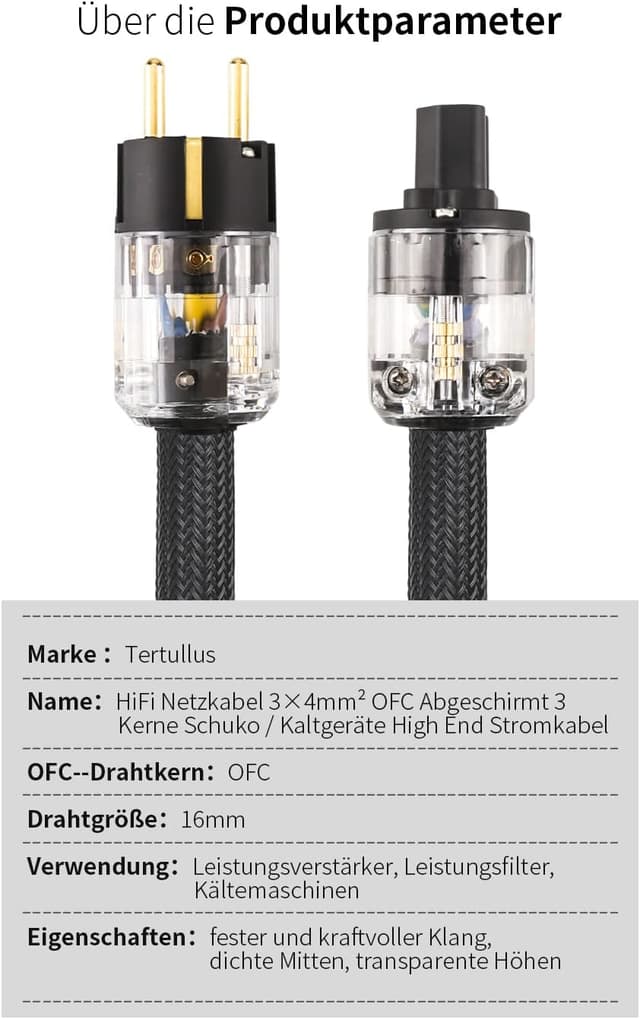 Thumbnail 2 de Tertullus HiFi High End Netzkabel C15 1,5m