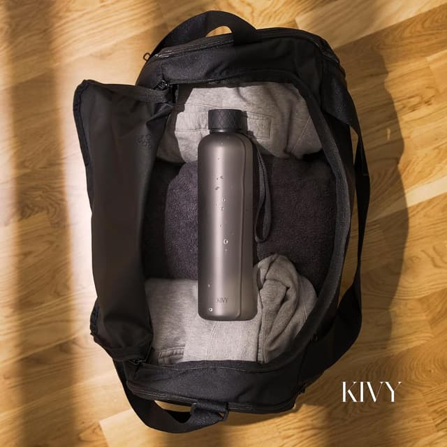 Detalle 2 de KIVY Slim Water Bottle 32oz (Black) — Lightweight, Shatterproof, Screw-Top, Dishwasher Safe