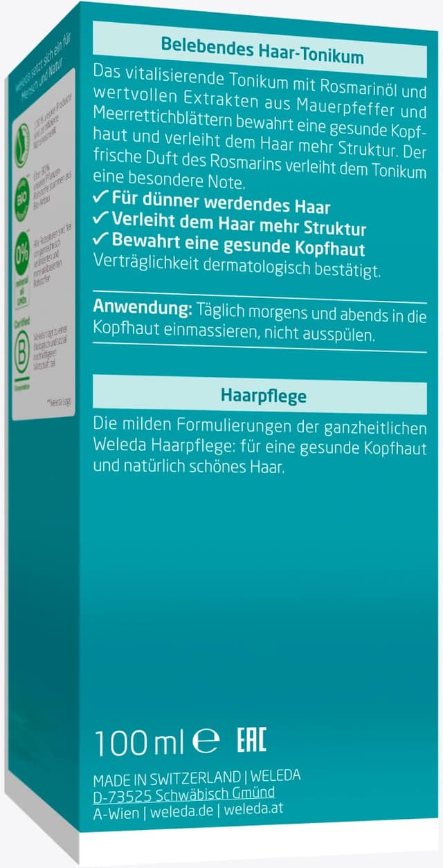 Thumbnail 1 de WELEDA Bio Rosmarin Haartonikum 100 ml Haarwasser