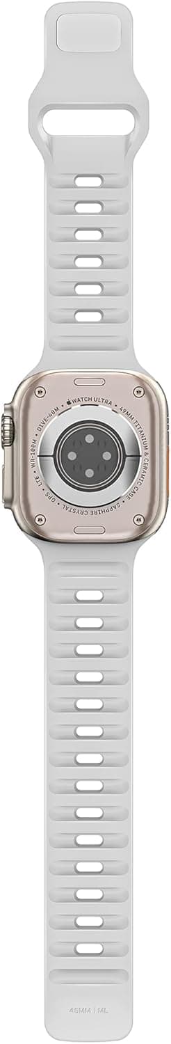 Detalle de ELETTRONEO UC1 cinturino sport in silicone per Apple Watch (Ultra 3 2 49mm, Series 11 10 46mm, 9 8 7 45mm, SE 6 5 4 44mm, 3 2 1 42mm) bianco