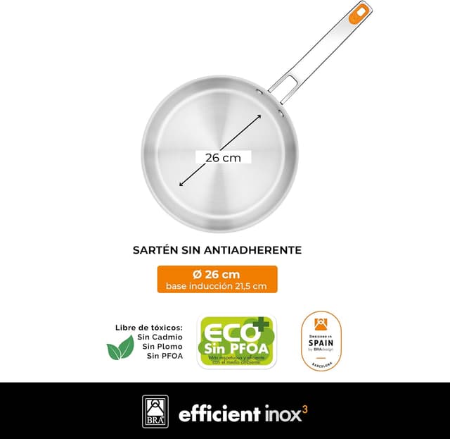 Detalle 2 de BRA Efficient Inox Sartén 26 cm