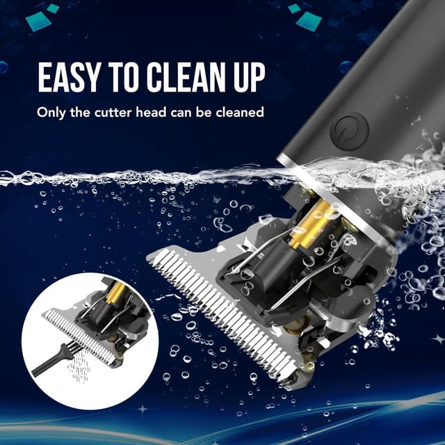 Detalle de T-Blade 0mm Trimmer Barba elettrico ricaricabile USB con lame in acciaio e schermo LCD