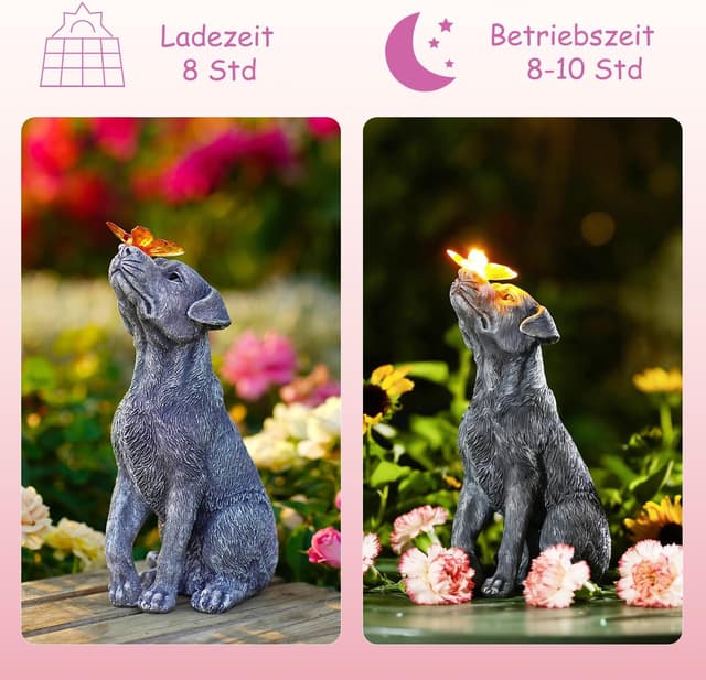 Thumbnail 4 de Yeomoo Hund Figuren Solar Deko mit Schmetterling