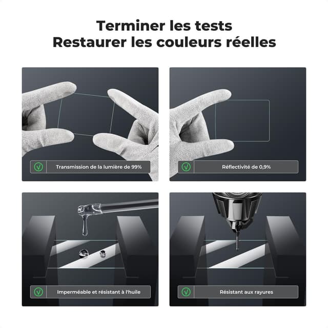 Thumbnail 1 de K&F CONCEPT Film protection écran 3 pièces 0,3mm