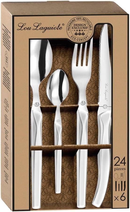 Thumbnail 3 de Lou Laguiole Rising Sun - Elegante Cubertería 24 Piezas 🍽