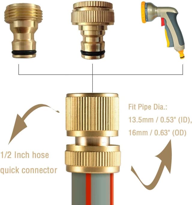 Thumbnail 2 de Tesmotor Brass No-Leak Connector Fitting