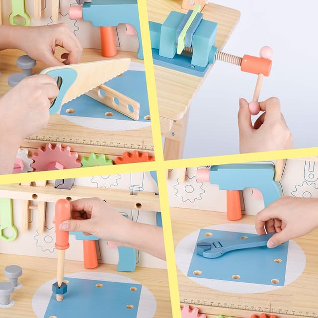 Thumbnail 1 de Tool Bench Wooden Play Workbench for Kids