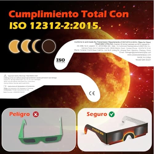 Detalle 2 de QIWEI QW-SOZ5 eclipse solar, pack de 4