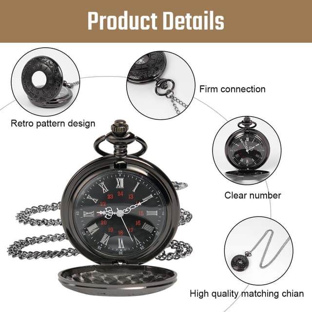 Thumbnail 3 de OFFCUP Orologio da Tasca Numeri Romani 4 cm