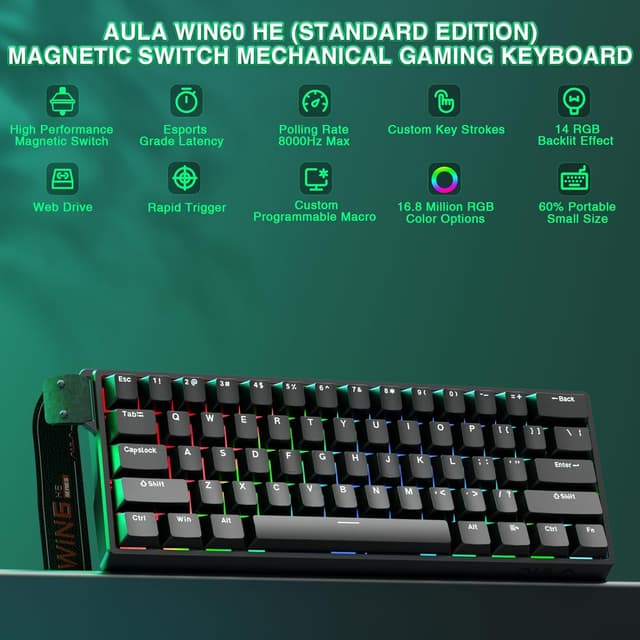 Detalle 2 de AULA WIN60 HE mechanical keyboard 8K