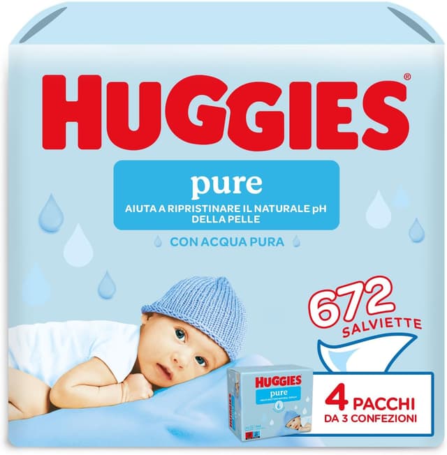 Thumbnail 6 de HUGGIES Pure Baby 1008 salviette neonato