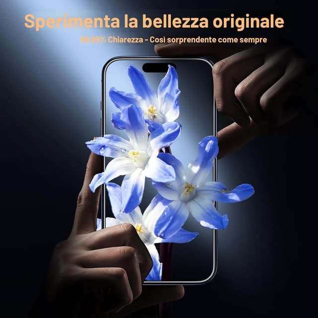 Thumbnail 6 de TOCOL Pellicola protettiva per iPhone 15 Pro Max 6,7” con rimozione automatica della polvere, 9H e 2 pezzi