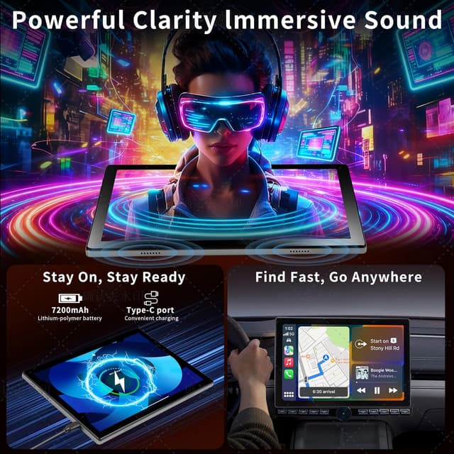 Thumbnail 6 de 10-Inch Android 15 Tablet with Keyboard, 5G WiFi, Bluetooth 5.0, 24GB (4+20) RAM, 128GB ROM (Up to 1TB) and Stylus