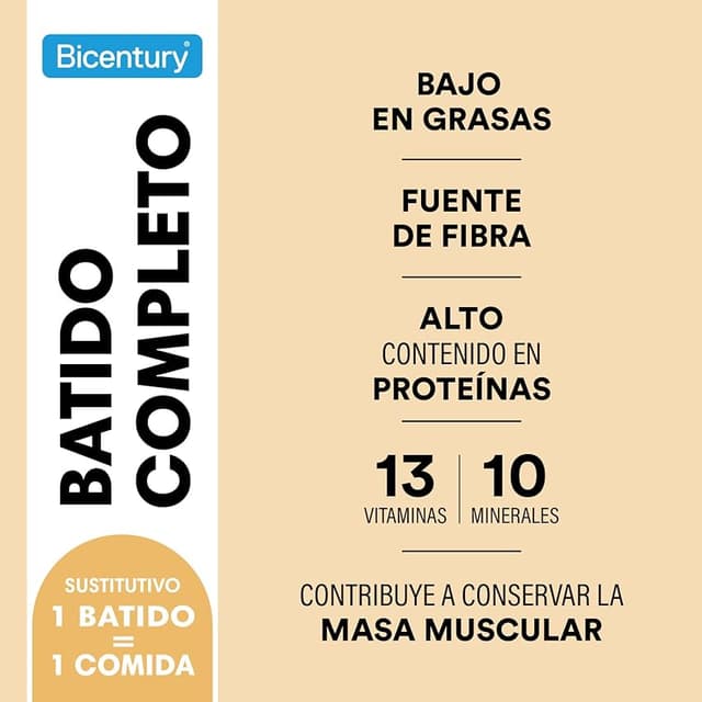 Thumbnail 3 de Bicentury Batido Completo Vainilla 🥤 Rico en Proteínas, 436g