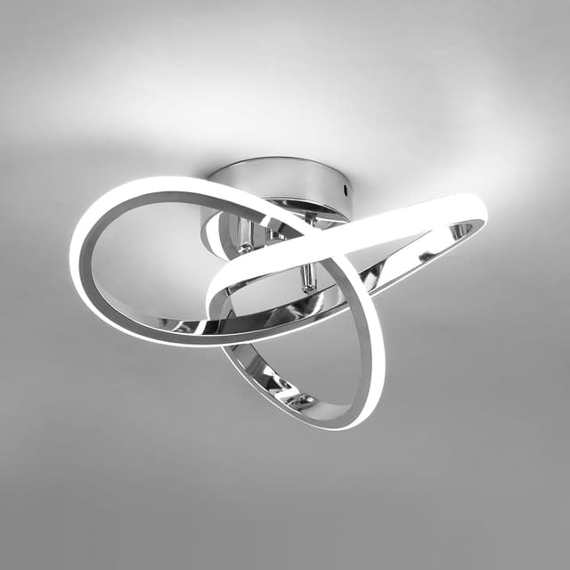 Detalle de EIDISUNY Modern Chrome Ceiling Light 25cm 22W ⌁