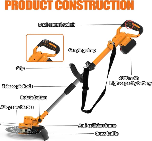 Detalle 2 de Akku-Rasentrimmer 21 V mit 4,0 Ah