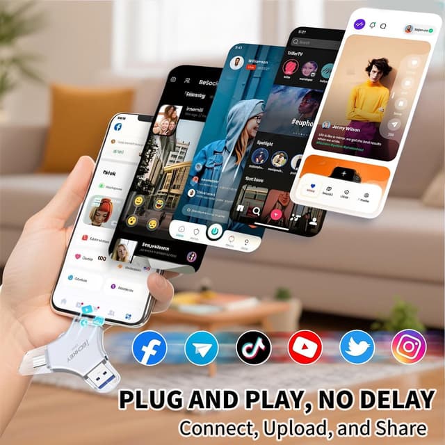 Detalle 2 de iPhone USB Flash Drive 256GB, MFi 3-in-1