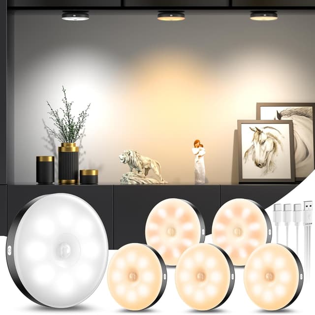 Thumbnail 6 de daphomeu dimmbares Nachtlicht mit Bewegungsmelder, USB-wiederaufladbar (6er Set)