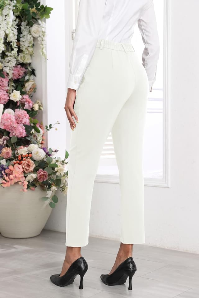 Detalle de GRECERELLE Ladies Stretchy Office Yoga Trousers with Elasticated Waist and Pockets