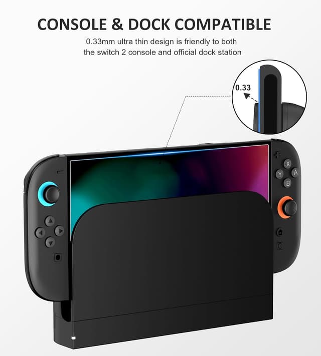 Detalle 2 de GAMSINGY Switch 2 Panzerglas-Schutzfolie (9H) – Schutzglas für Nintendo Switch 2 2025, 2 Stück