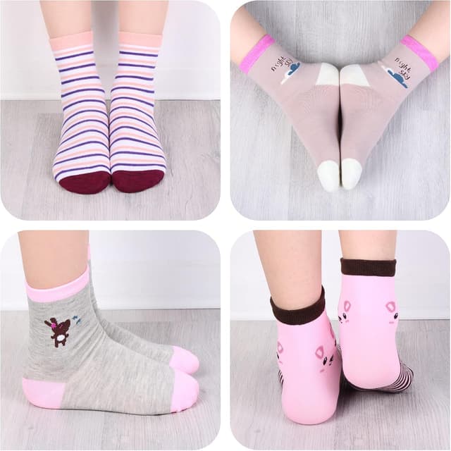 Detalle de L&K-II 12 paia di calzini bambino in cotone (2808VA) per ragazze 4-12 anni