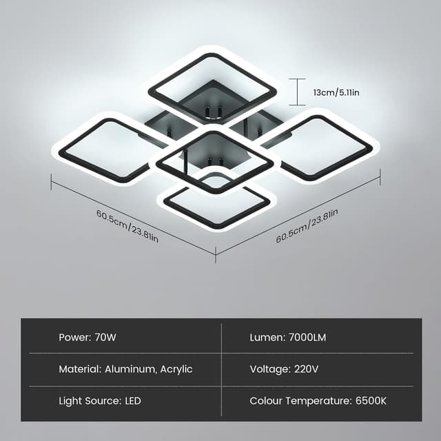 Detalle 1 de Comely Plafón LED Techo 70W 7000LM