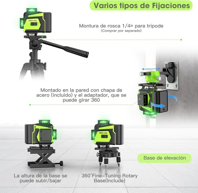 Detalle 2 de Nivel Laser Autonivelante 360° 16 líneas