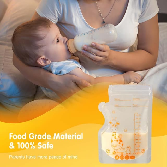 Detalle de Vinabo pre-sterilised breast milk storage bags (250ml) – 50 double seal freezer bags